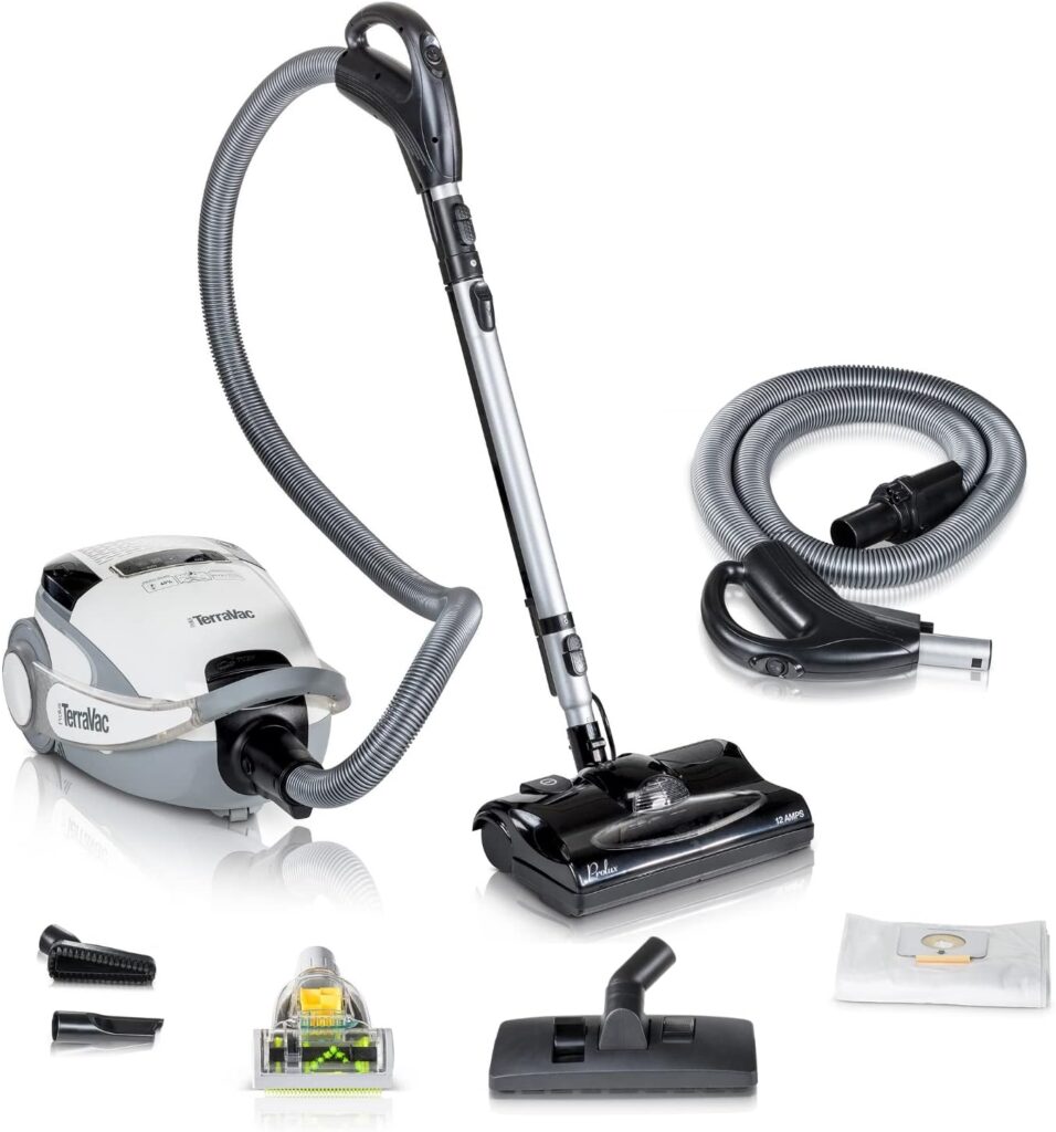 Prolux TerraVac Deluxe Series 5 Speed Canister Vacuum Cleaner with HEPA Filtration and Electric Powerhead