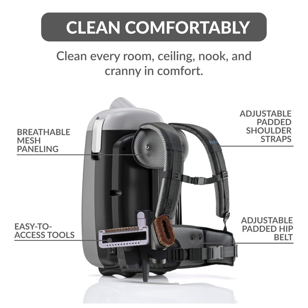 Prolux X8 Lite Backpack Commercial Canister Vacuum with Premium Attachments and 4-Stage HEPA Filtration