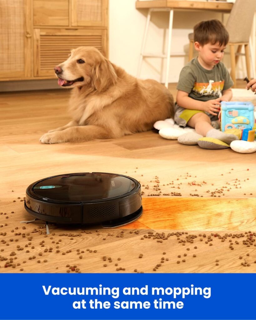 Proscenic 850T Robot Vacuum Cleaner, 3-in-1 Robot Vacuum and Mop, APP/Alexa/Google Home Control, Robotic Vacuum with 3000Pa Strong Suction, Ideal for Carpets and Hard Floors, Boundary Strip