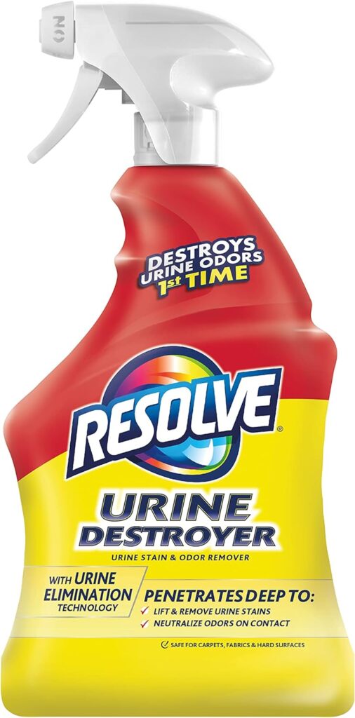 Resolve Urine Destroyer Spray, Pet Stain  Odor Remover, Carpet Cleaner, 32 Fl Oz