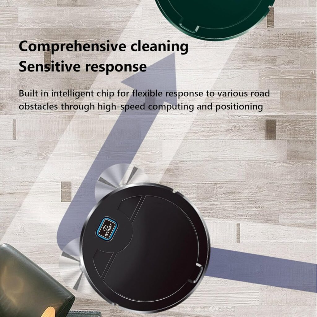 Robot Vacuum and Mop Combo, 3 in 1 Robotic Vacuum Cleaner with Watertank/Dustbin/Brush, Blocked by Hair, Ideal for Hard Floor/Pet