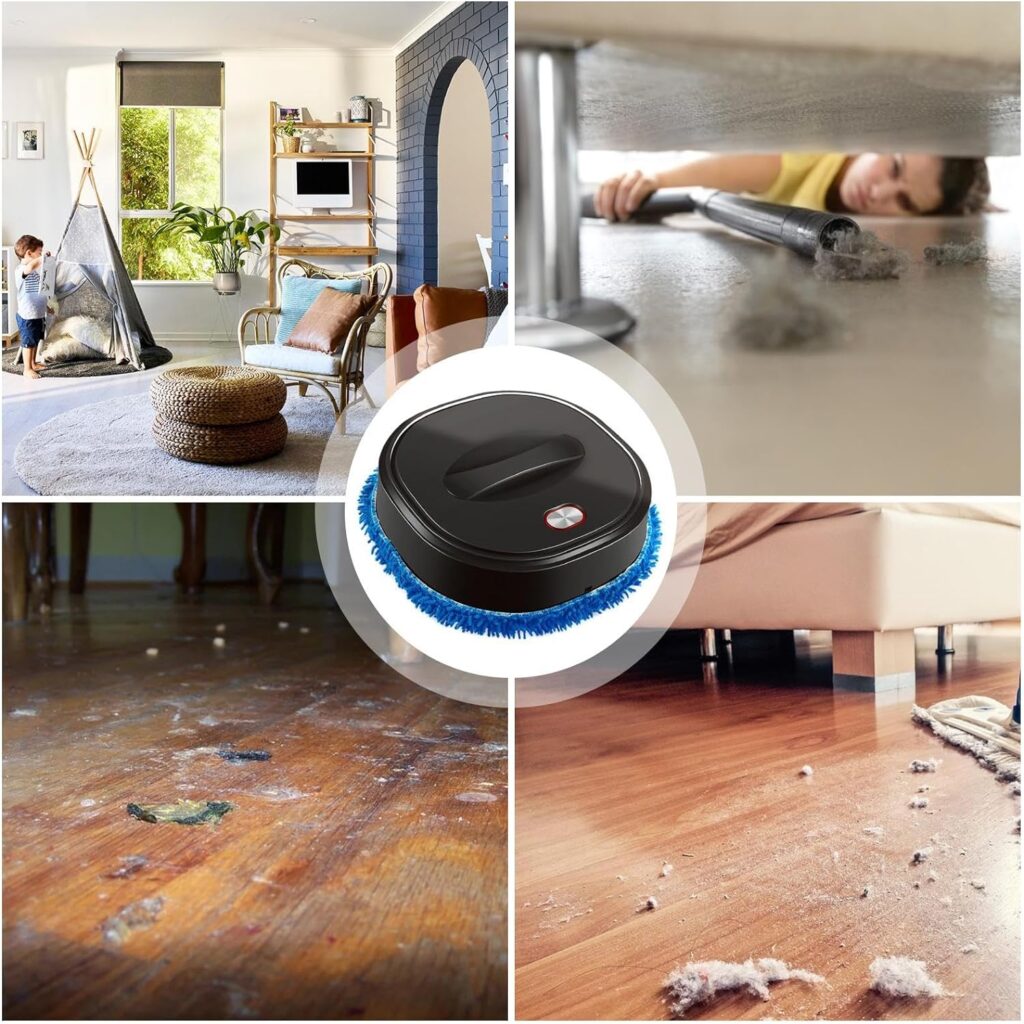 Robot Vacuum Cleaner and Mop, Robotic Vacuums, Sweeping Cleaner Dry and Wet Mop Robot, Low Noise Mopping Machine, Household Cleaning Supplies USB Rechargeable for hard floor, pet hair and carpet.