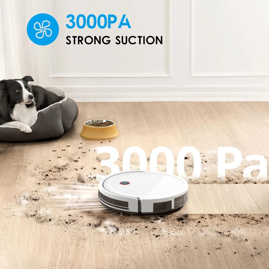 Robot Vacuum Cleaner,1800Pa Robotic Vacuum Cleaner Tangle Free Automatic Self-Charging Robot Vac Good for Pet Hair Hard Floor Low Pile Carpet,Quiet,Anit-Drop Floor Sweeper Robot