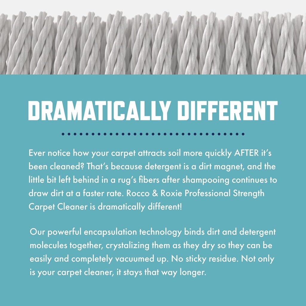 Rocco  Roxie Carpet Cleaner Solution for Pets - Use In Any Carpet Shampooer Machine - Deep Cleaning For Everyday Dog Odor On Carpets, Couch, Upholstery, and Rugs