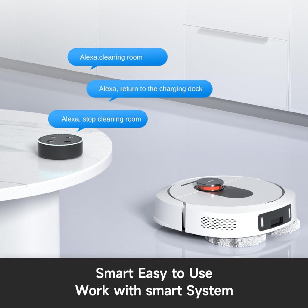 ROIDMI EVA Robot Vacuum and Mop Combo with Auto-Mopping and Self-Emptying Station, Smart Robotic Vacuum Cleaner for Pet Hair, Carpet, Hard Floor, Obstacle Avoidance