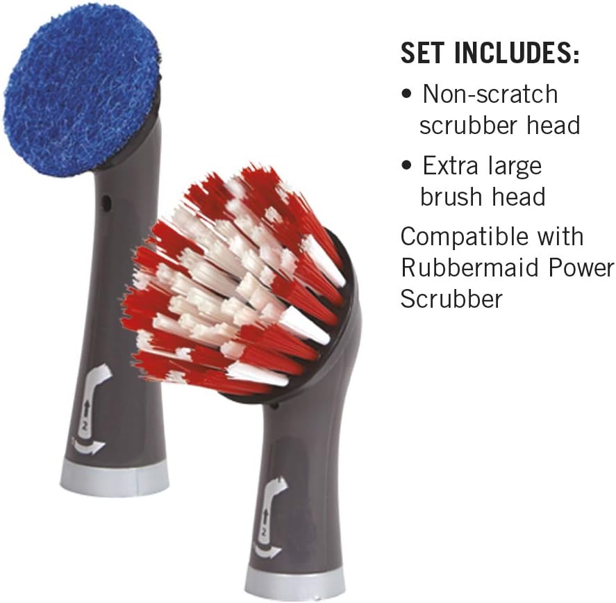 Rubbermaid Reveal Cordless Battery Power Scrubber, Gray/Red, Multi-Purpose Scrub Brush Cleaner for Grout/Tile/Bathroom/Shower/Bathtub, Water Resistant, Lightweight, Ergonomic Grip (1839685)