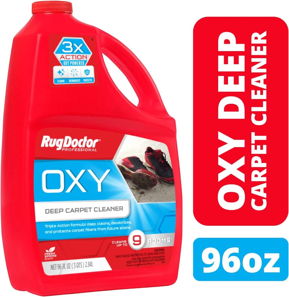 Rug Doctor Triple-Action Oxy Carpet Cleaner Deep Cleans, Deodorizes, and Refreshes Carpet  Upholstery, 96 oz., Daybreak Scent, Professional-Grade