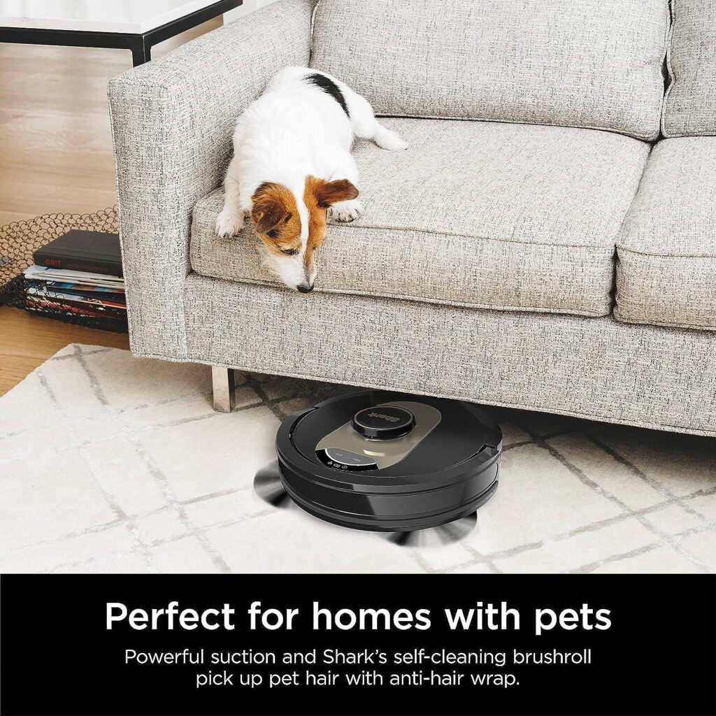 Shark AV2501AE AI Robot Vacuum with XL HEPA Self-Empty Base, Bagless, 60-Day Capacity, LIDAR Navigation, Perfect for Pet Hair, Compatible with Alexa, Wi-Fi Connected, Carpet  Hard Floor, Black