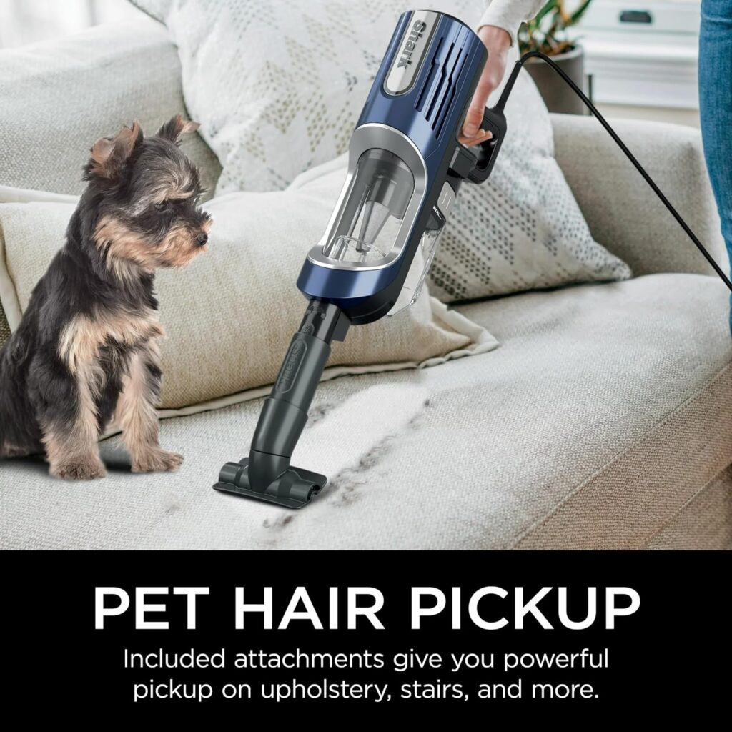 Shark HZ600 Ultralight Pet Pro Corded Stick Vacuum with PowerFins  Self-Cleaning Brushroll, Converts to Hand Vacuum, Pet Crevice  Upholstery Tools, Blue (Renewed)