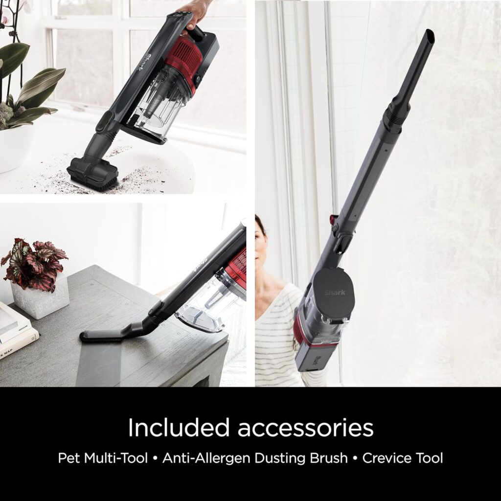 Shark IZ662H Cordless Vertex Pro Lightweight Cordless Stick Vacuum with DuoClean PowerFins, Red