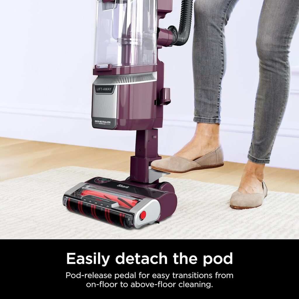 Shark LA702 Rotator Pet Lift-Away ADV Upright Vacuum with DuoClean PowerFins HairPro  Odor Neutralizer Technology, Wine Purple, 0.8 Qt. Dust Cup