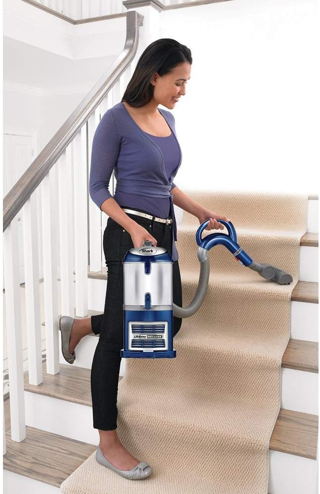 Shark NV360 Navigator Lift-Away Deluxe Upright Powerful Suction Vacuum for Hardwood Floor, Carpet, Muti-Surface Spotless Cleaning with Large Dust Cup Capacity, Swivel Steering, Blue (Renewed)