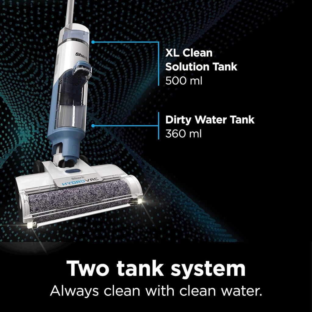 Shark WD101 HydroVac XL 3-in-1 Vacuum, Mop  Self-Cleaning System with Antimicrobial Brushroll*  Solution for Multi-Surface , Perfect for Hardwood, Tile, Marble, Area Rug  More, Corded, Navy