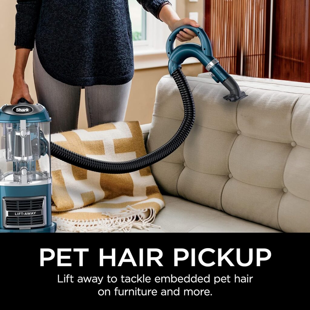 Shark ZU503AMZ Navigator Lift-Away Upright Vacuum with Self-Cleaning Brushroll, HEPA Filter, Swivel Steering, Upholstery Tool  Pet Crevice Tool, Perfect for Pets  Multi-Surface, Teal