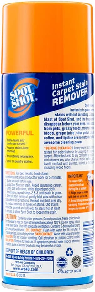 Spot Shot Instant Carpet Stain Remover, Aerosol, 14 OZ