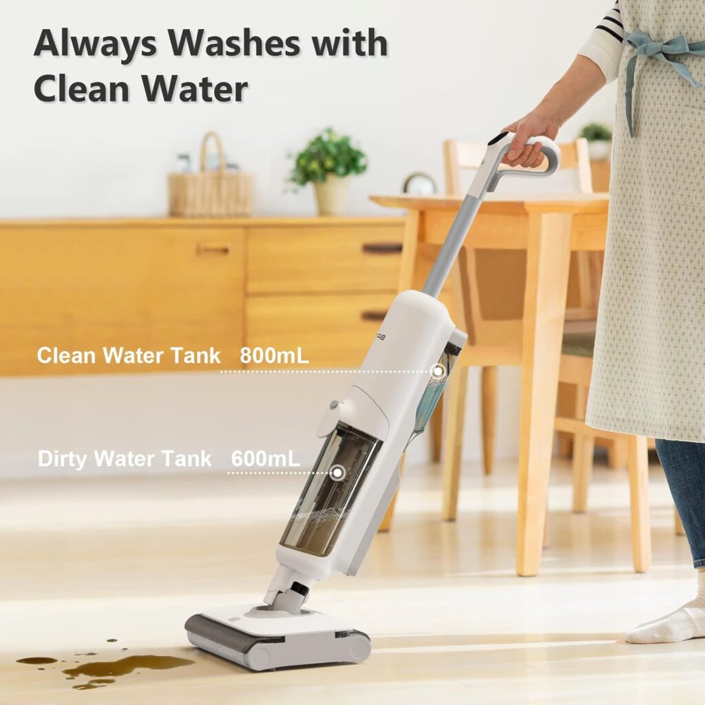 TAB T9 Pro Cordless Wet Dry Vacuum Cleaner, Smart Vacuum Mop for Sealed Hard Floors Deep Cleaning, Upgraded Dual Roller Brushes Head, Vacuum  Mop  Wash 3 in 1, Self-Cleaning System, Electric Mop