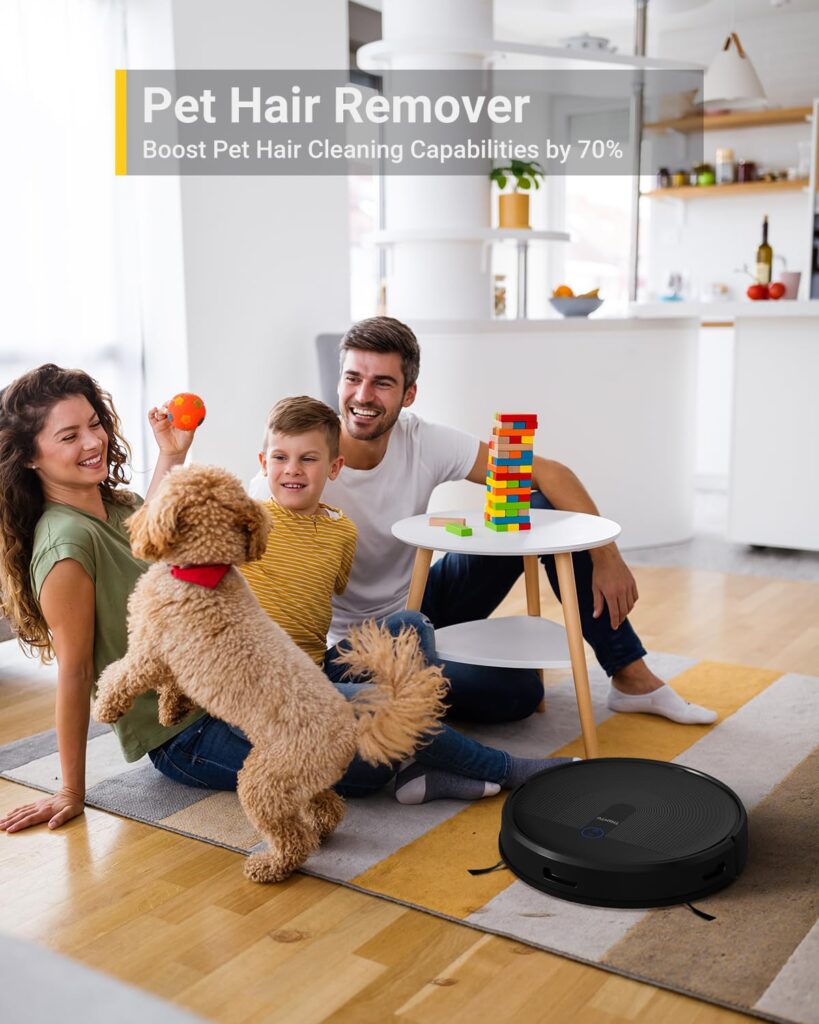 Thamtu G11 Max Robotic Vacuum Cleaner with Smart Dynamic Navigation, 2500Pa Suction Powerful Robot Vacuums, APP Control for Pet Hair, Hard Floor and Medium-Pile Carpet