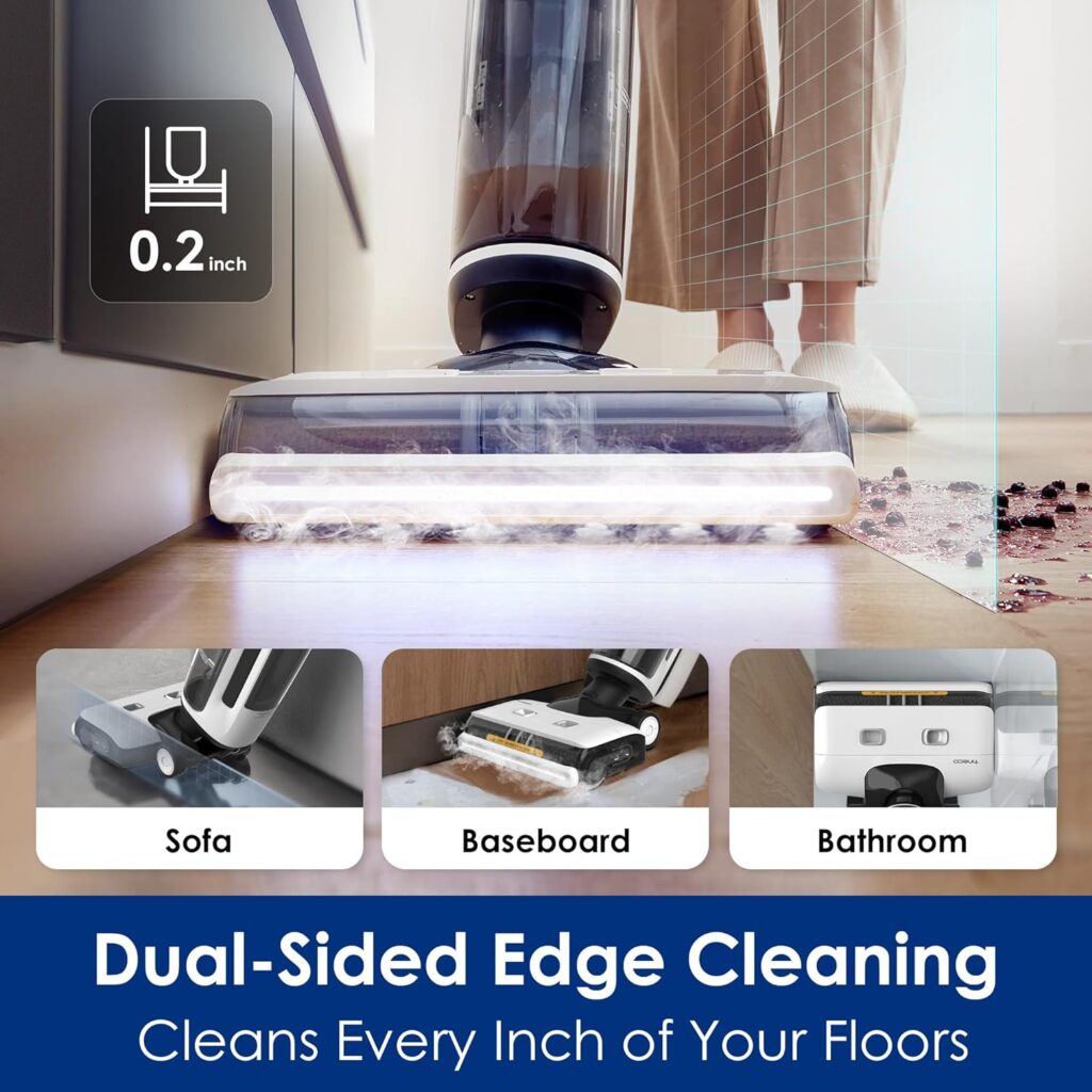 Tineco FLOOR ONE S7 Steam Cordless Floor Washer All-in-One, Steam Mop for Sticky Mess Clean Up on Hard Floors with Digital Display, Self-Cleaning, Edge Cleaning, Forward Traction, Safe for Kids  Pets