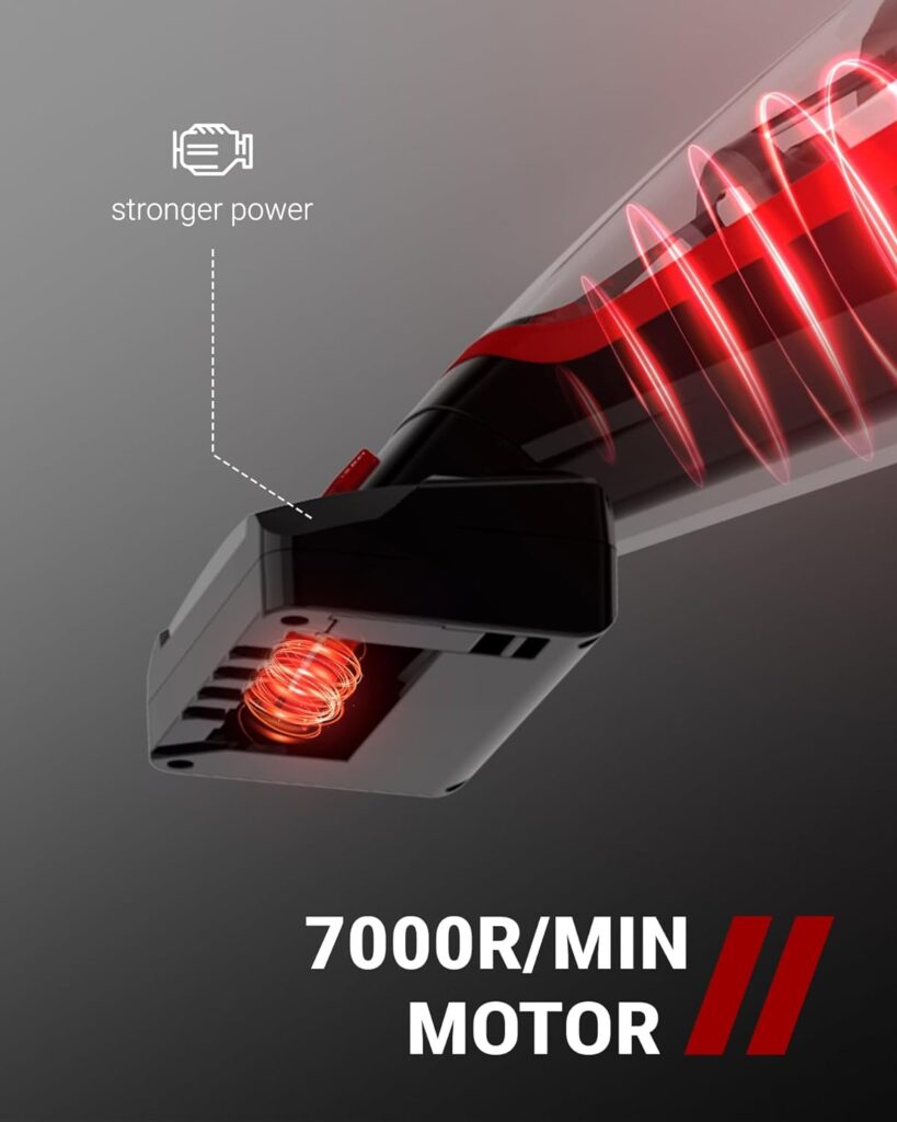 VacLife Handheld Vacuum for Pet Hair - Car Vacuum Cleaner Cordless Rechargeable, Hand Held Vacuum with Reusable Filter  LED Light, Powerful Stair Vacuum with Motorized Brush, Red (VL726)