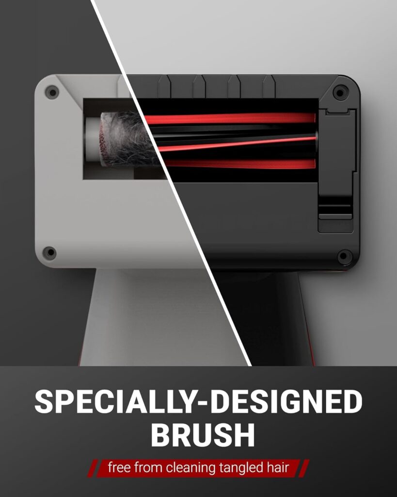 VacLife Handheld Vacuum for Pet Hair - Car Vacuum Cleaner Cordless Rechargeable, Hand Held Vacuum with Reusable Filter  LED Light, Powerful Stair Vacuum with Motorized Brush, Red (VL726)