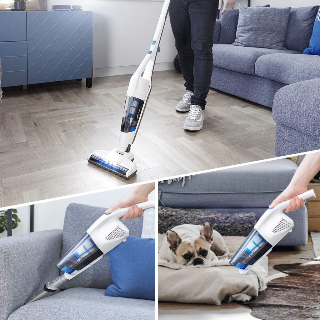 Vacmaster VSD1801 Cordless Handheld  Stick Vacuum Cleaner 2 in 1, Rechargeable Li-ion Battery Powerful Lightweight for Hardwood Floor, Carpet and Pet Hair White