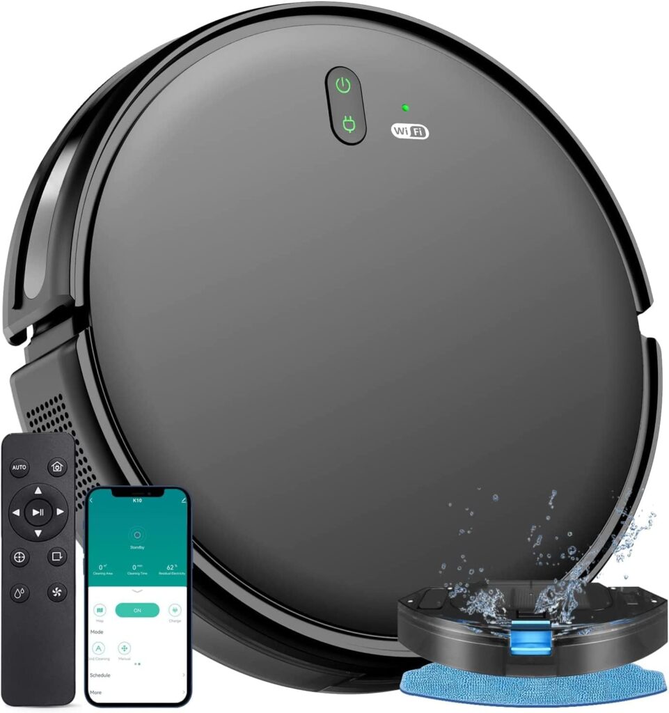 XIEBro Robot Vacuum and Mop Combo, 2 in 1 Mopping Robotic Vacuum with WiFi/App/Alexa, Robotic Vacuum Cleaner, Schedule Settings, Self-Charging,Ideal for Hard Floor, Pet Hair and Carpet